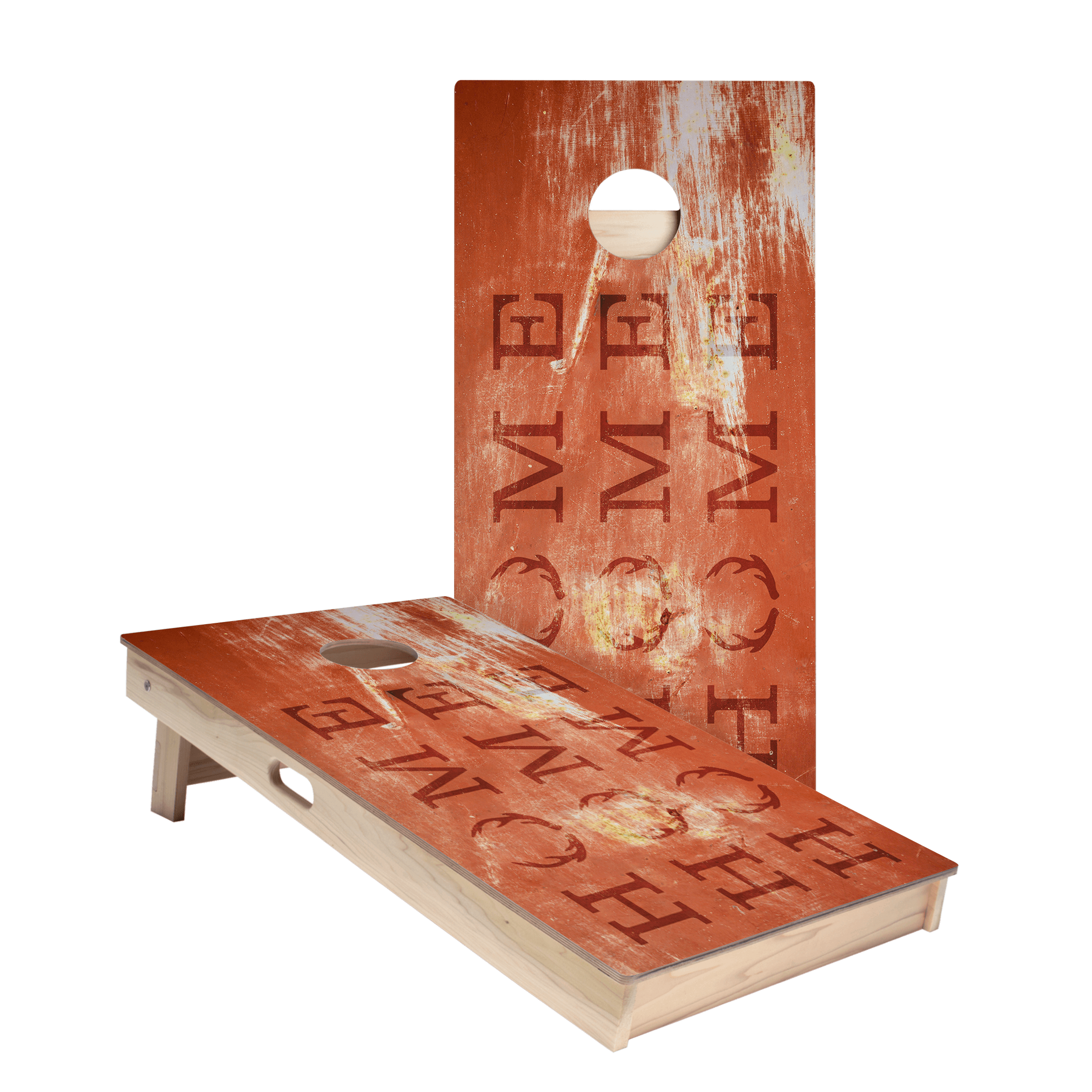 Home Antlers Rusty Sign Star Cornhole Boards