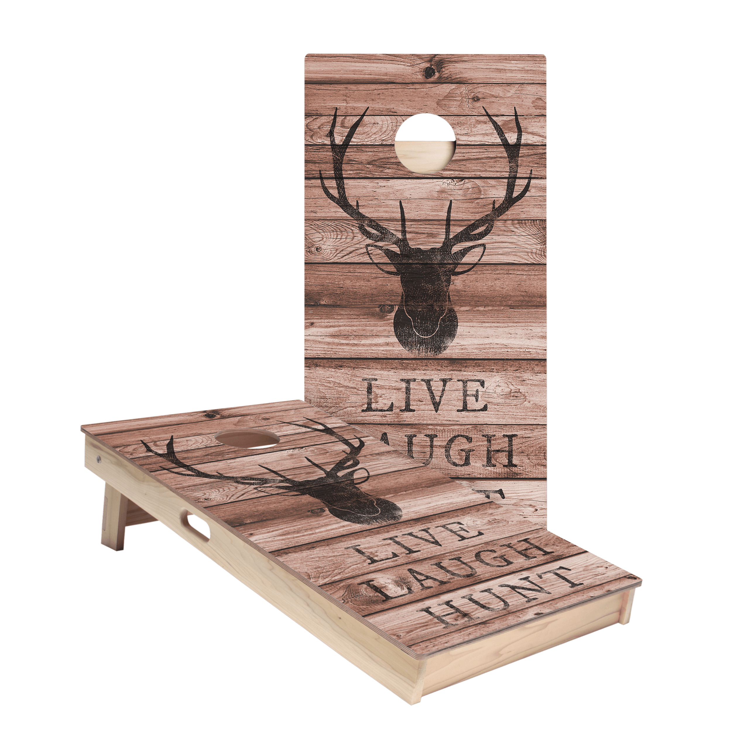 Live Laugh Hunt Star Cornhole Boards