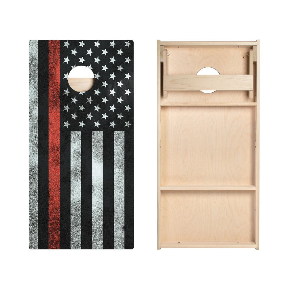 Thin Red Line Star Cornhole Boards