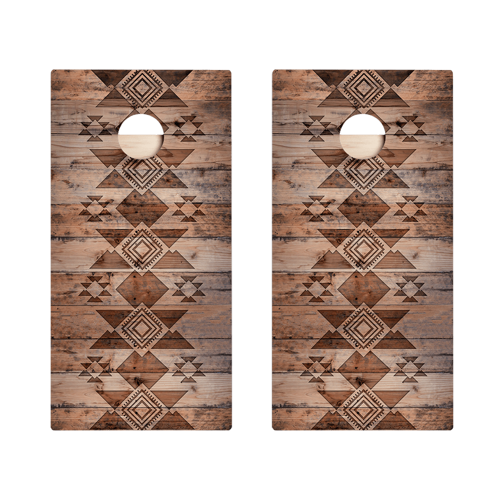 Aztec Wood Star Cornhole Boards