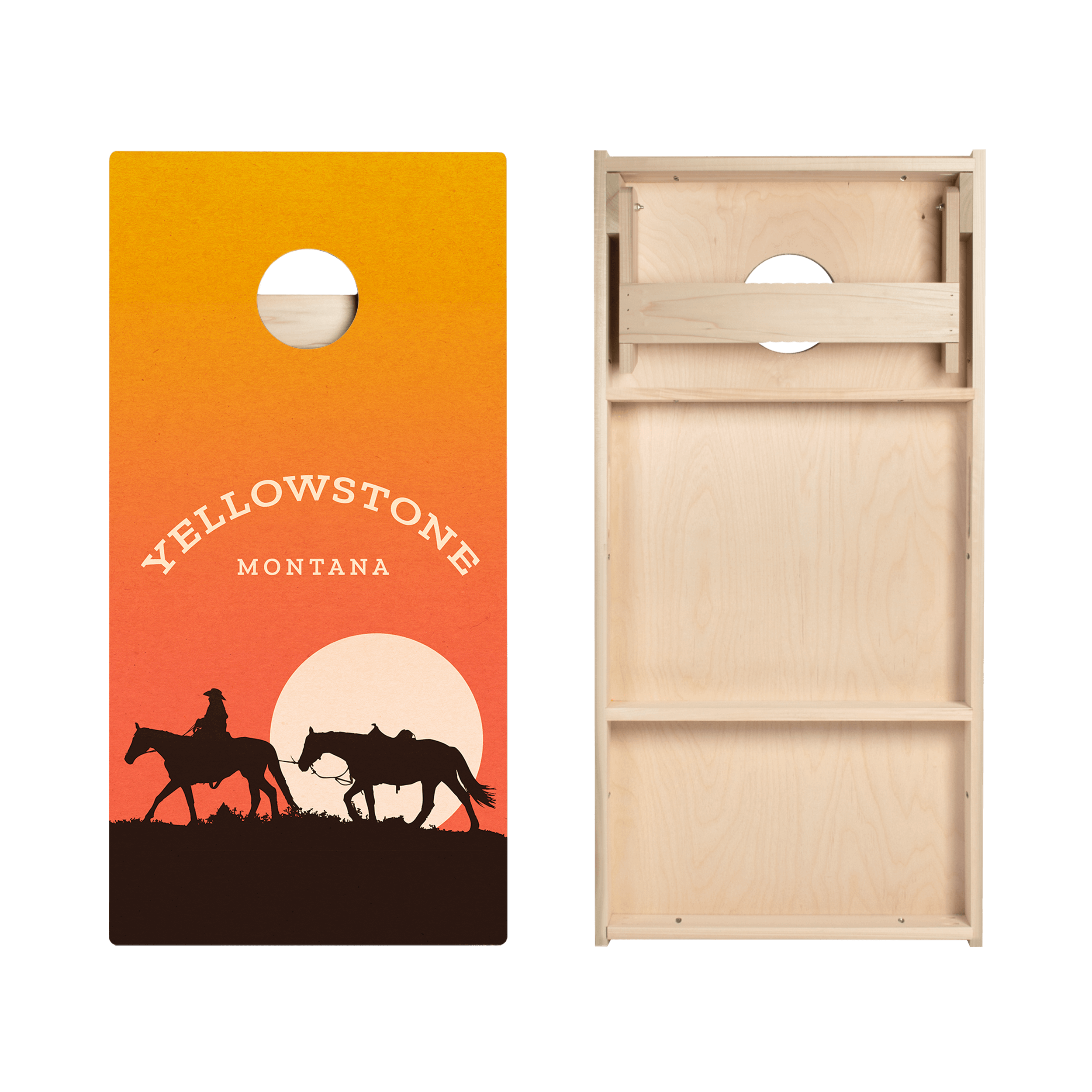 Yellowstone Sunset Star Cornhole Boards