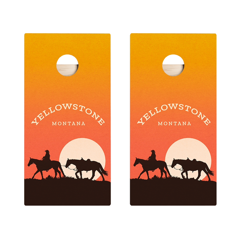 Yellowstone Sunset Star Cornhole Boards