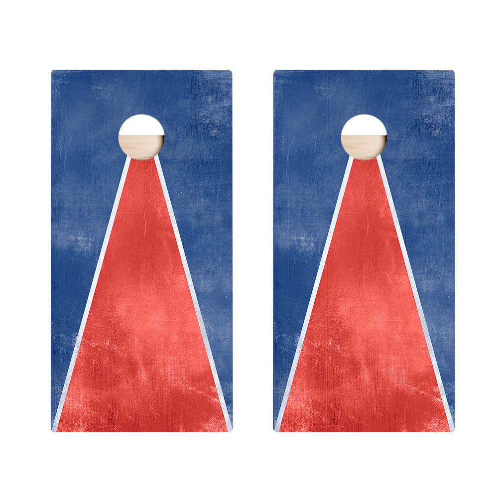 Classic Triangle - Red, White, Blue Star Cornhole Boards