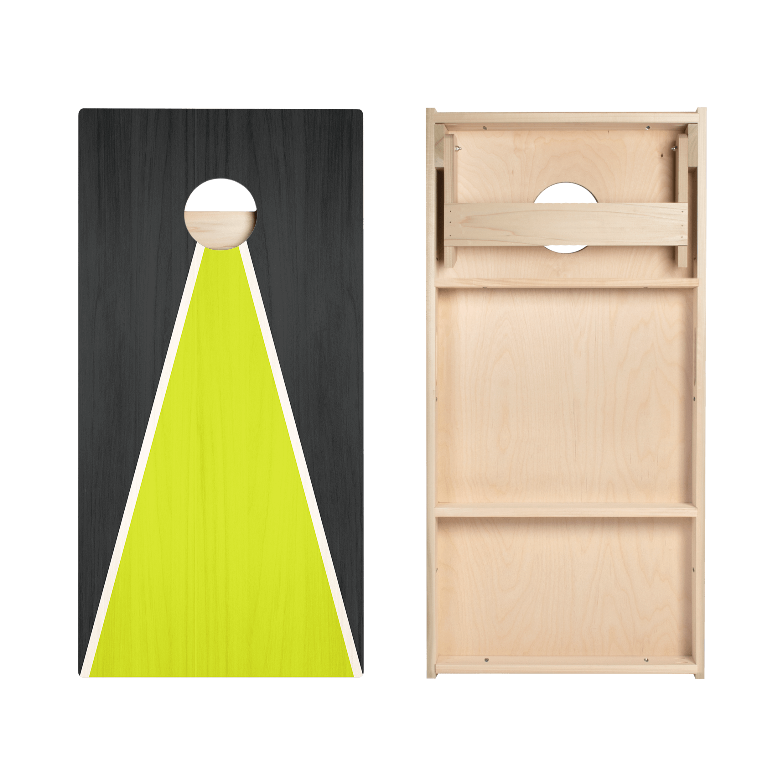 Classic Triangle - Black and Neon Green Star Cornhole Boards