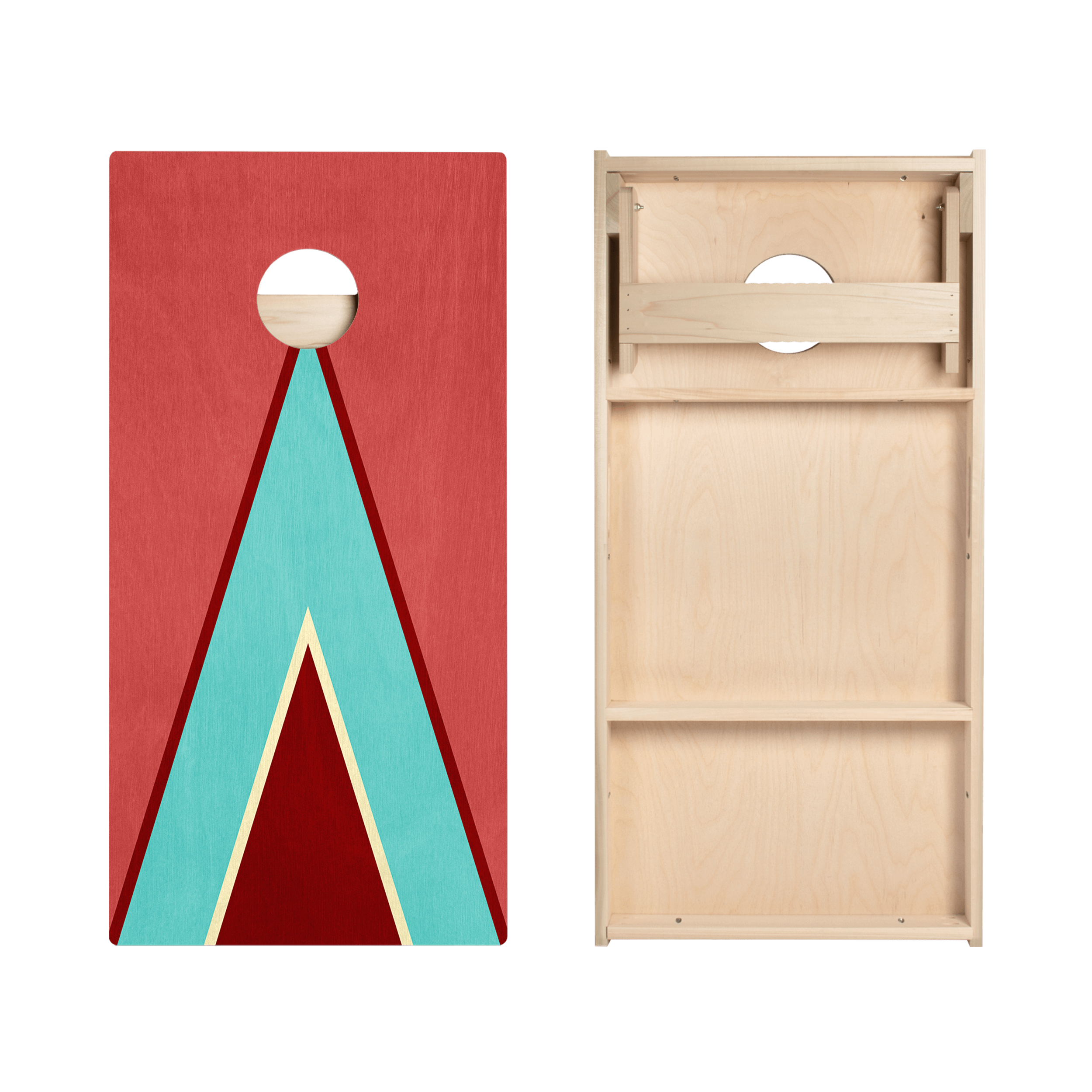 Classic Retro Triangle - Red and Blue Star Cornhole Boards