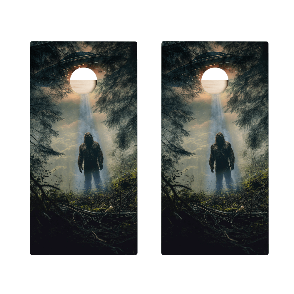Alien Sasquatch Star Cornhole Boards