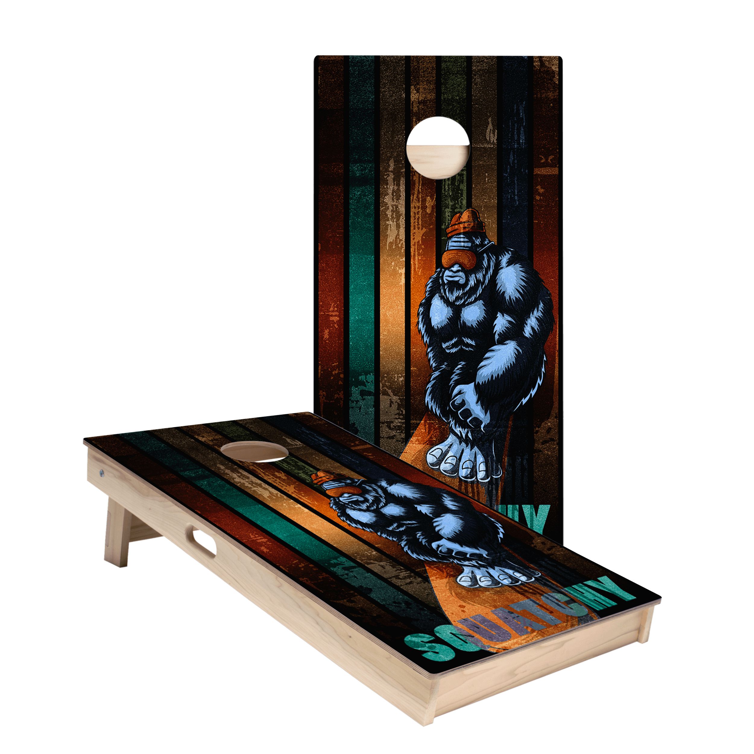 Snowboard Sasquatch Star Cornhole Boards