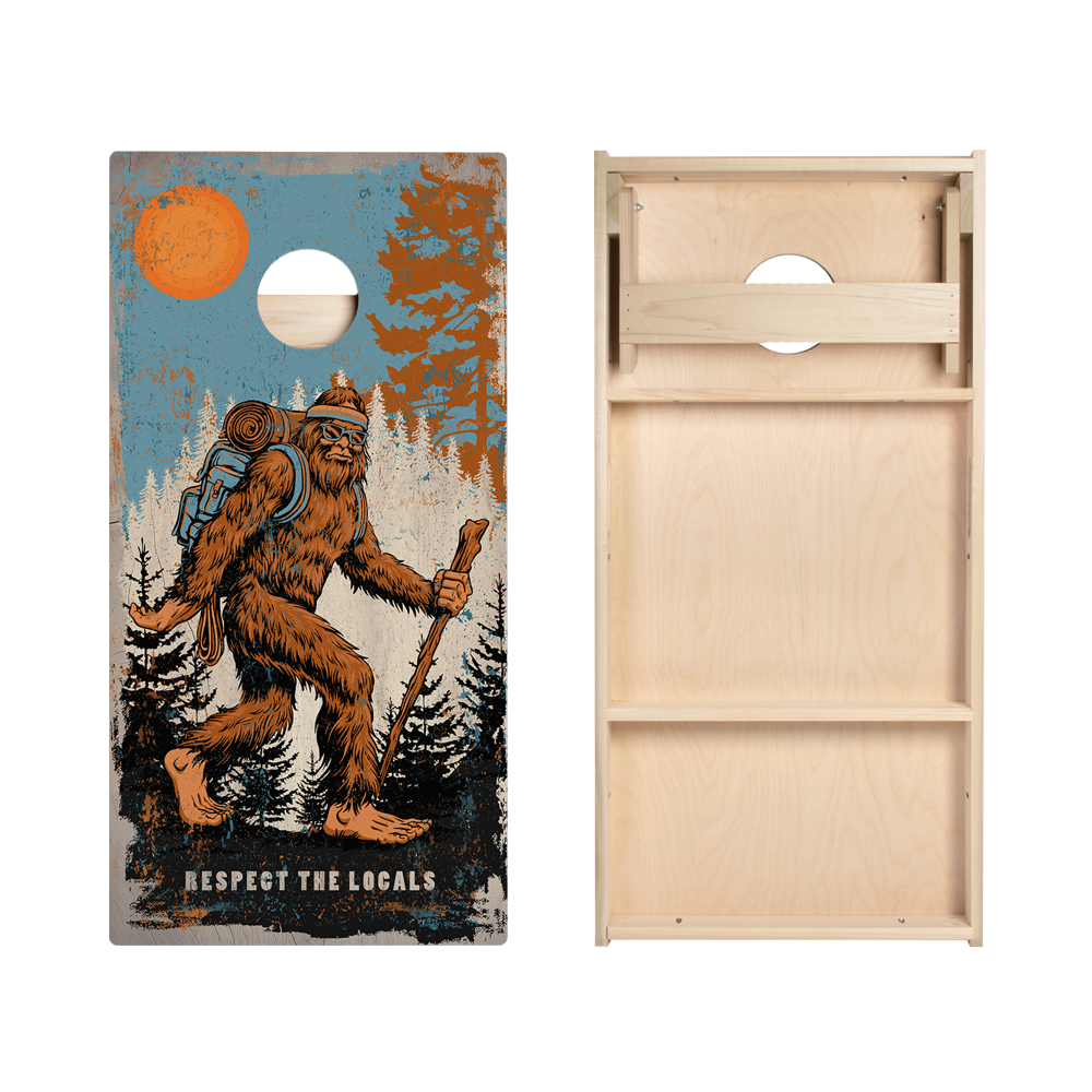 Hiking Sasquatch Star Cornhole Boards
