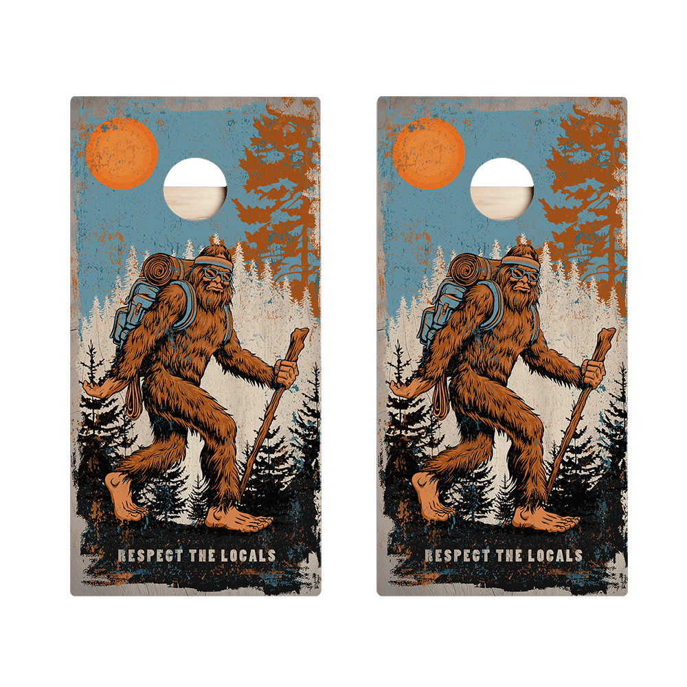 Hiking Sasquatch Star Cornhole Boards