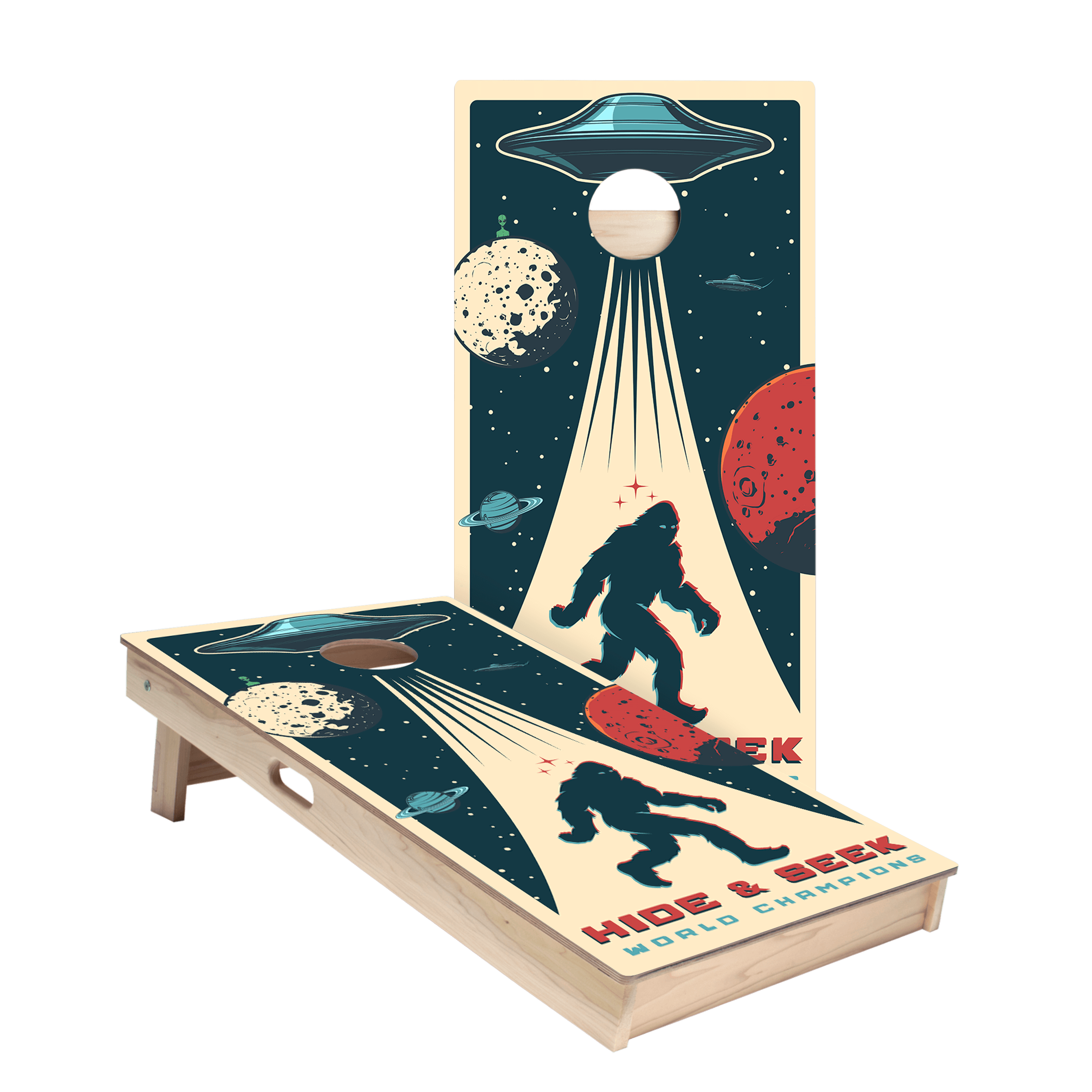 Hide & Seek Sasquatch Star Cornhole Boards