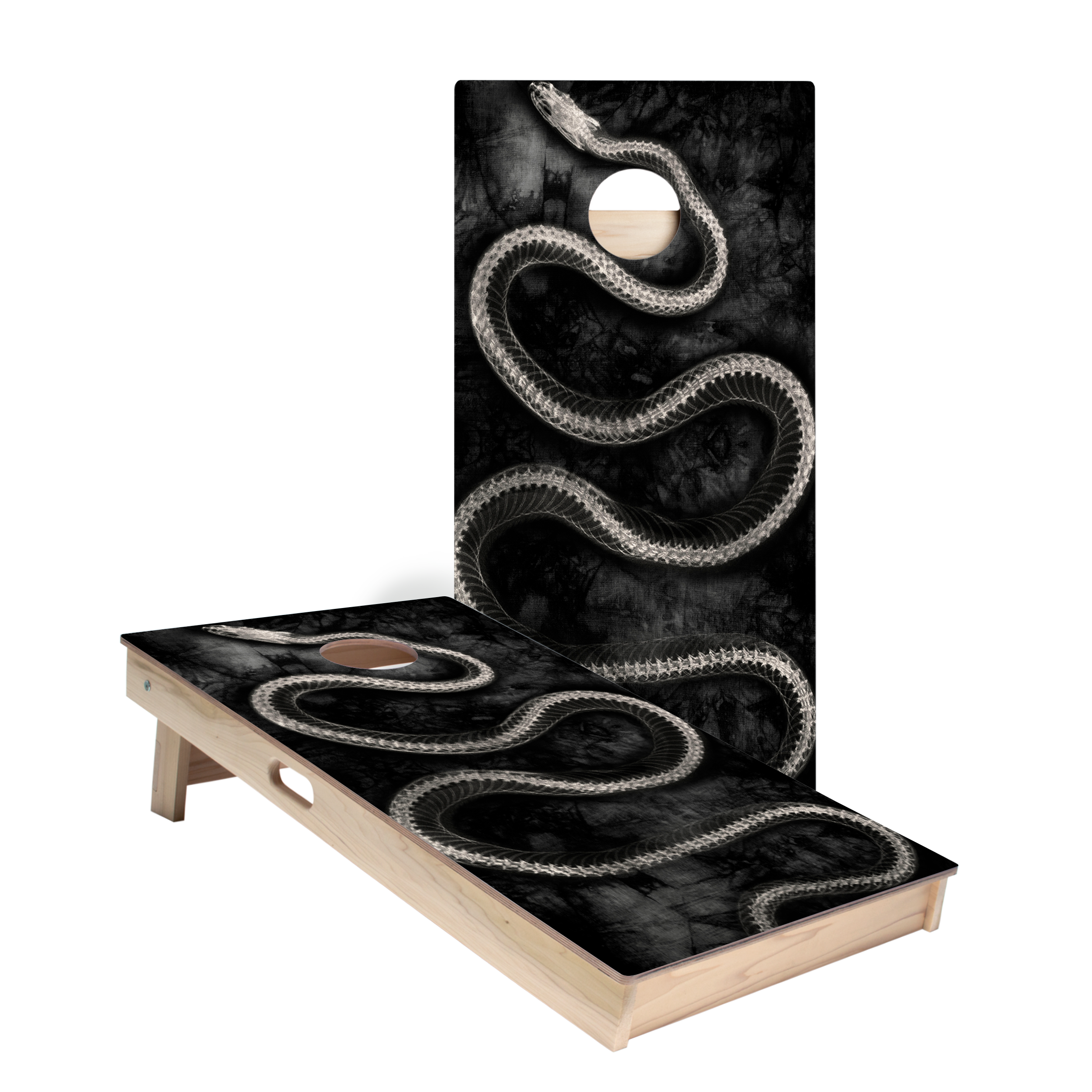 Grunge Snake Bones Star Cornhole Boards