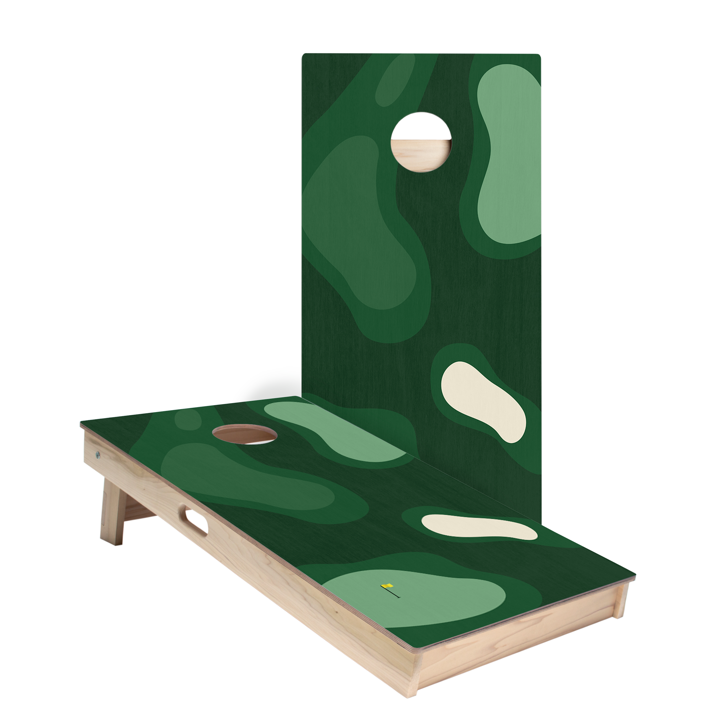 Green Golf Course Star Cornhole Boards