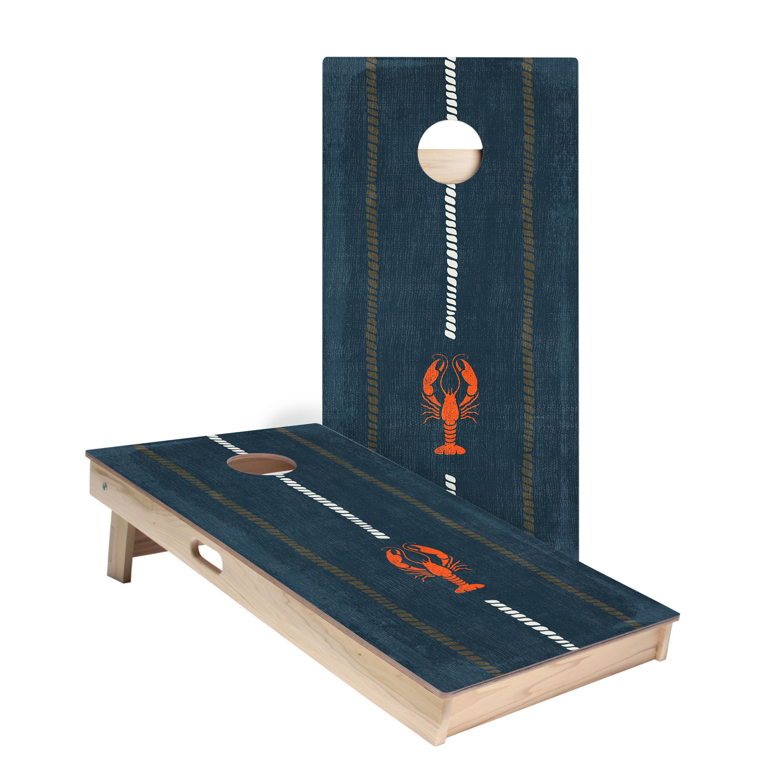 Coastal Lobster Lines Star Cornhole Boards