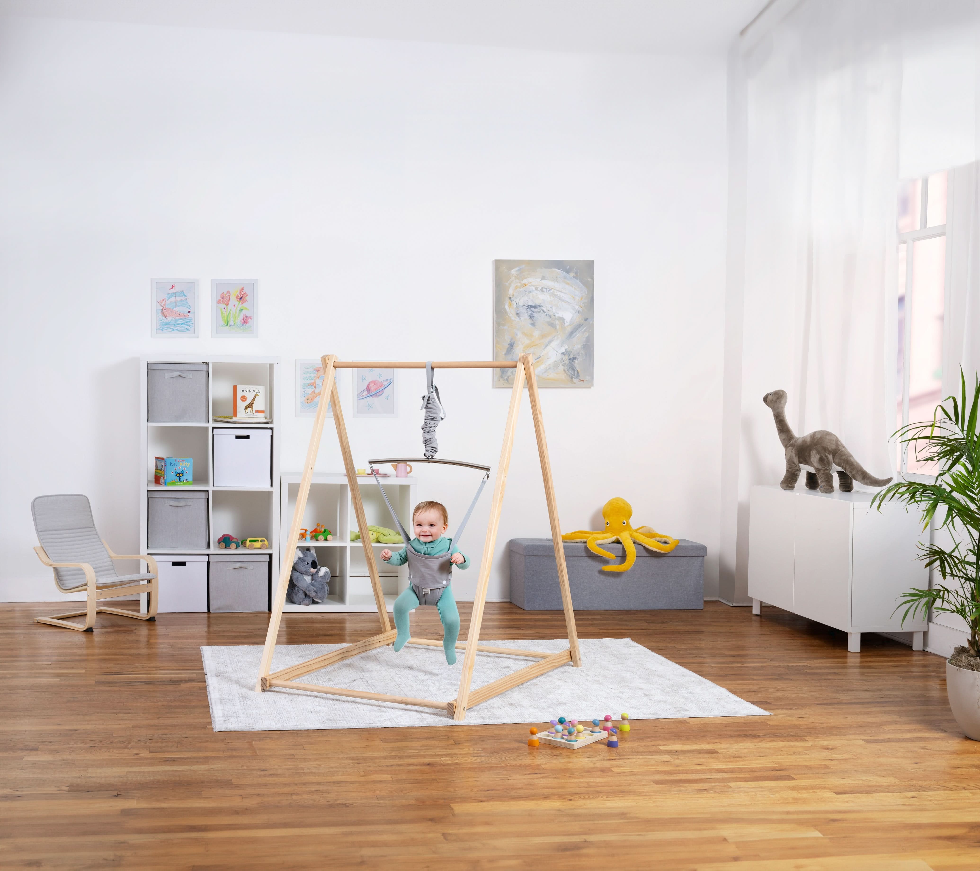 Tulip | Foldable Baby Bouncer - Gray