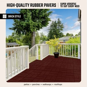 PLAYSAFER Brick Interlocking Rubber Paver Tile