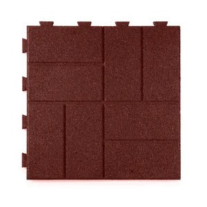 PLAYSAFER Brick Interlocking Rubber Paver Tile