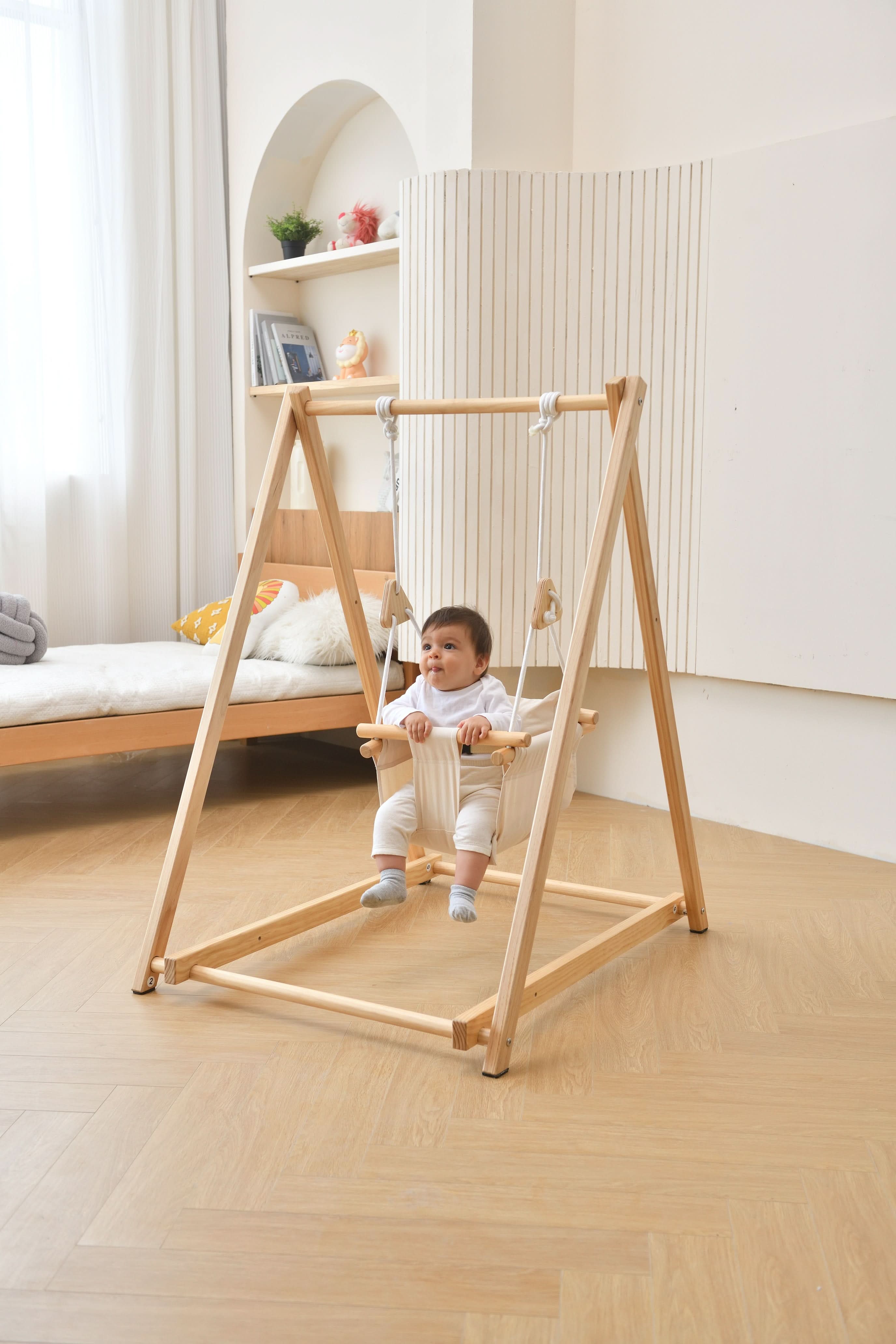 Spruce | Foldable Baby Swing - Beige