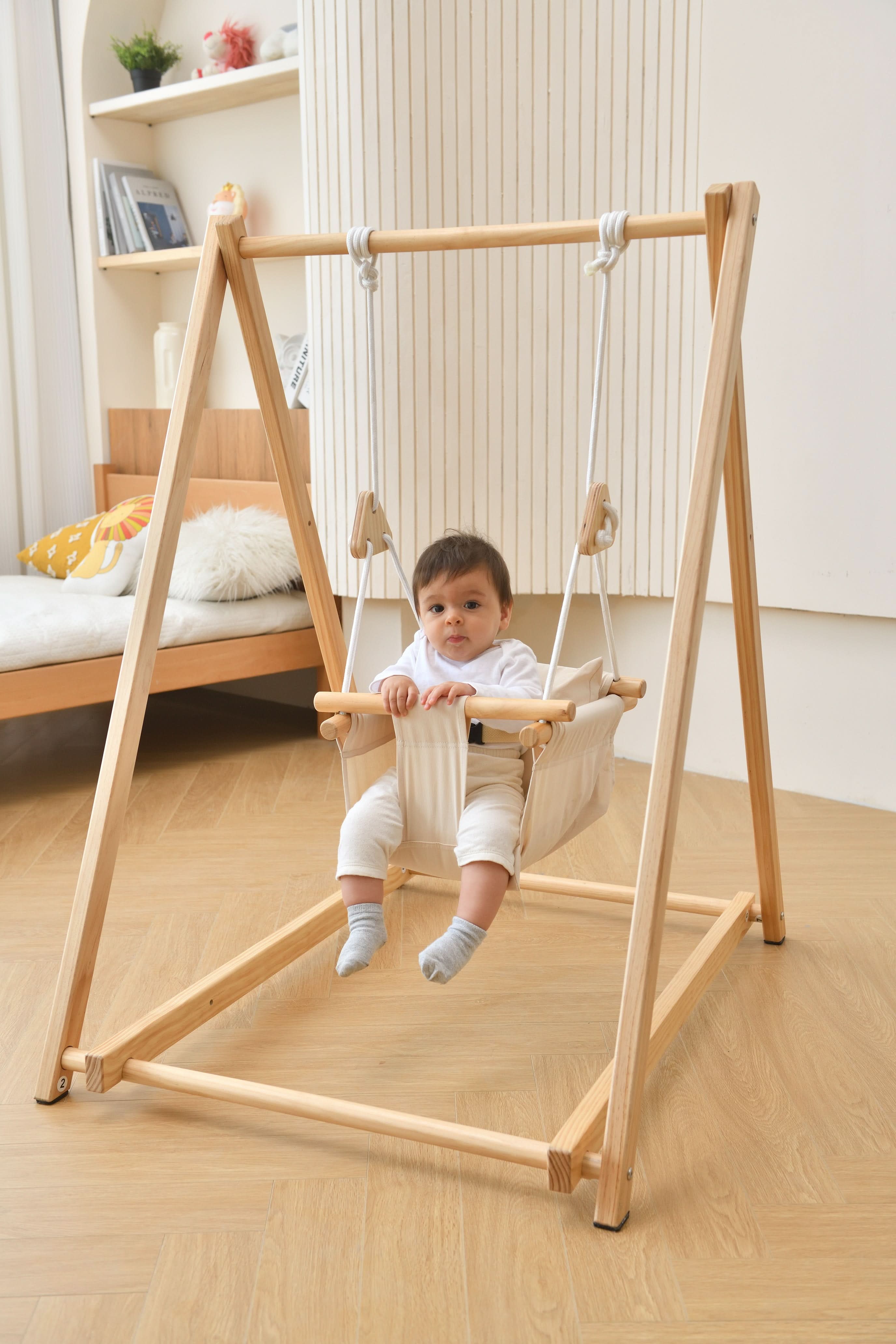 Spruce | Foldable Baby Swing - Beige