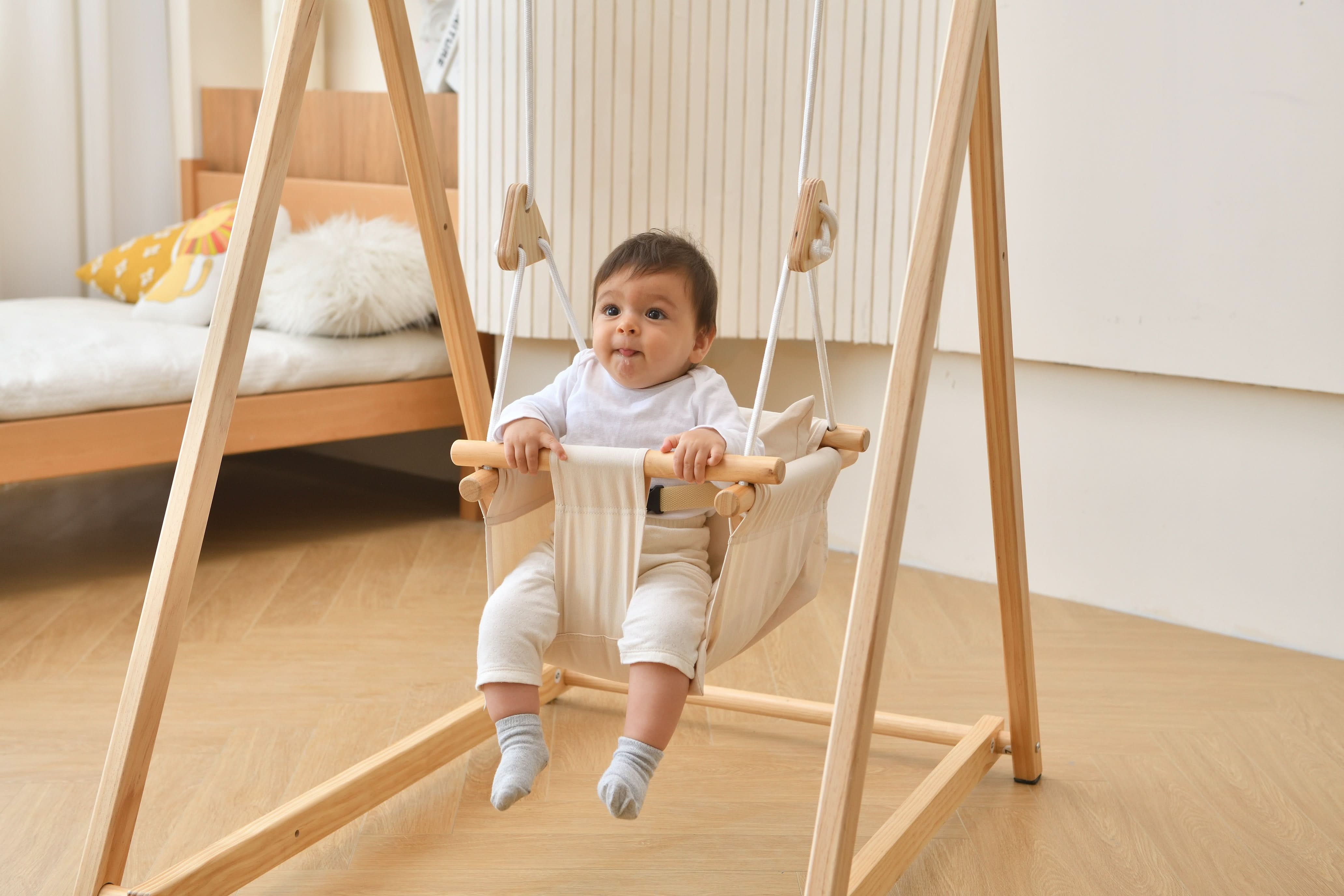 Spruce | Foldable Baby Swing - Beige