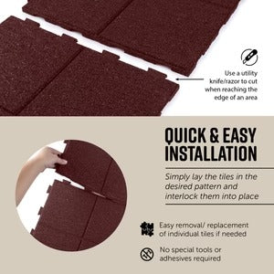 PLAYSAFER Foursquare Interlocking Rubber Paver Tile