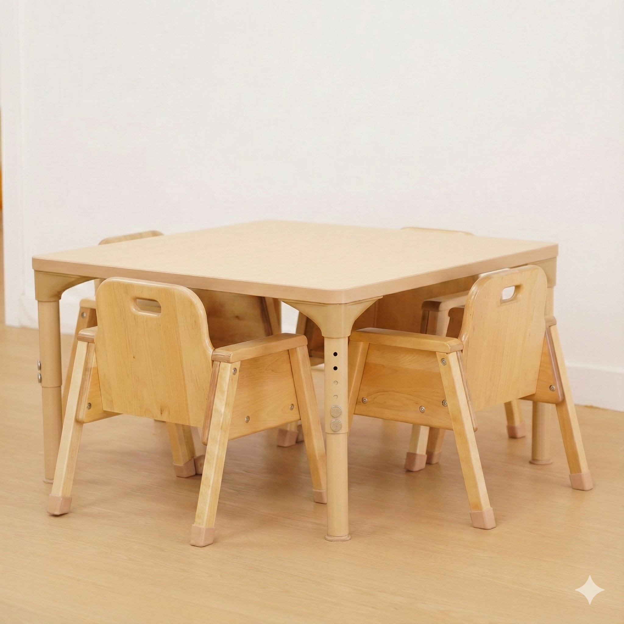 Square Adjustable Kids Table – 13" to 17" Height | Preschool & Toddler Activity Table for Classrooms & Daycares