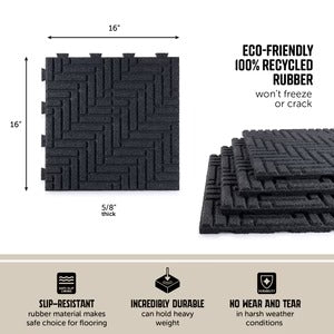 PLAYSAFER Herringbone Hidder Interlock Rubber Pavers