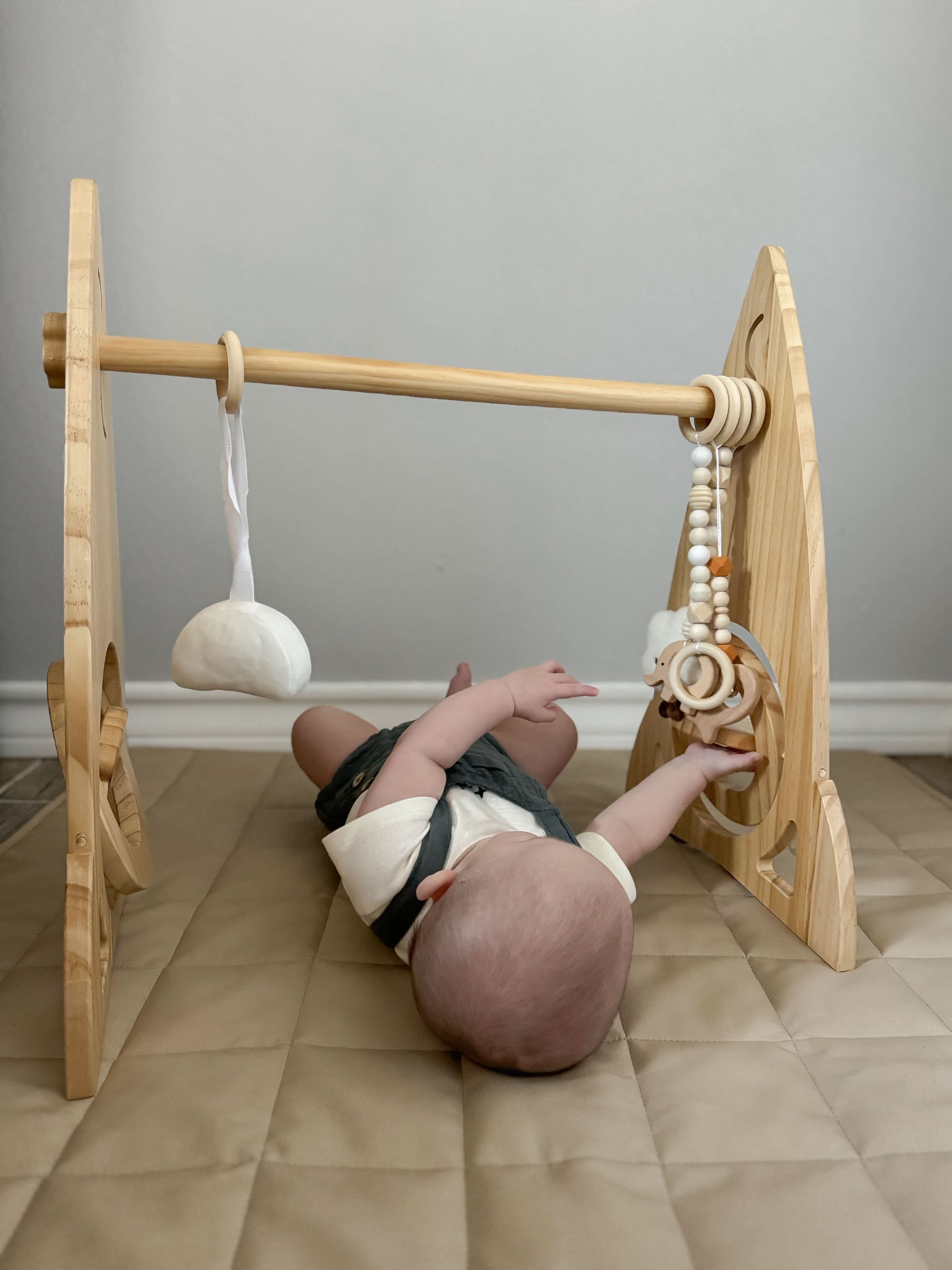 Rocket Wooden Baby Gym – Modern Montessori-Inspired Infant Play Arch