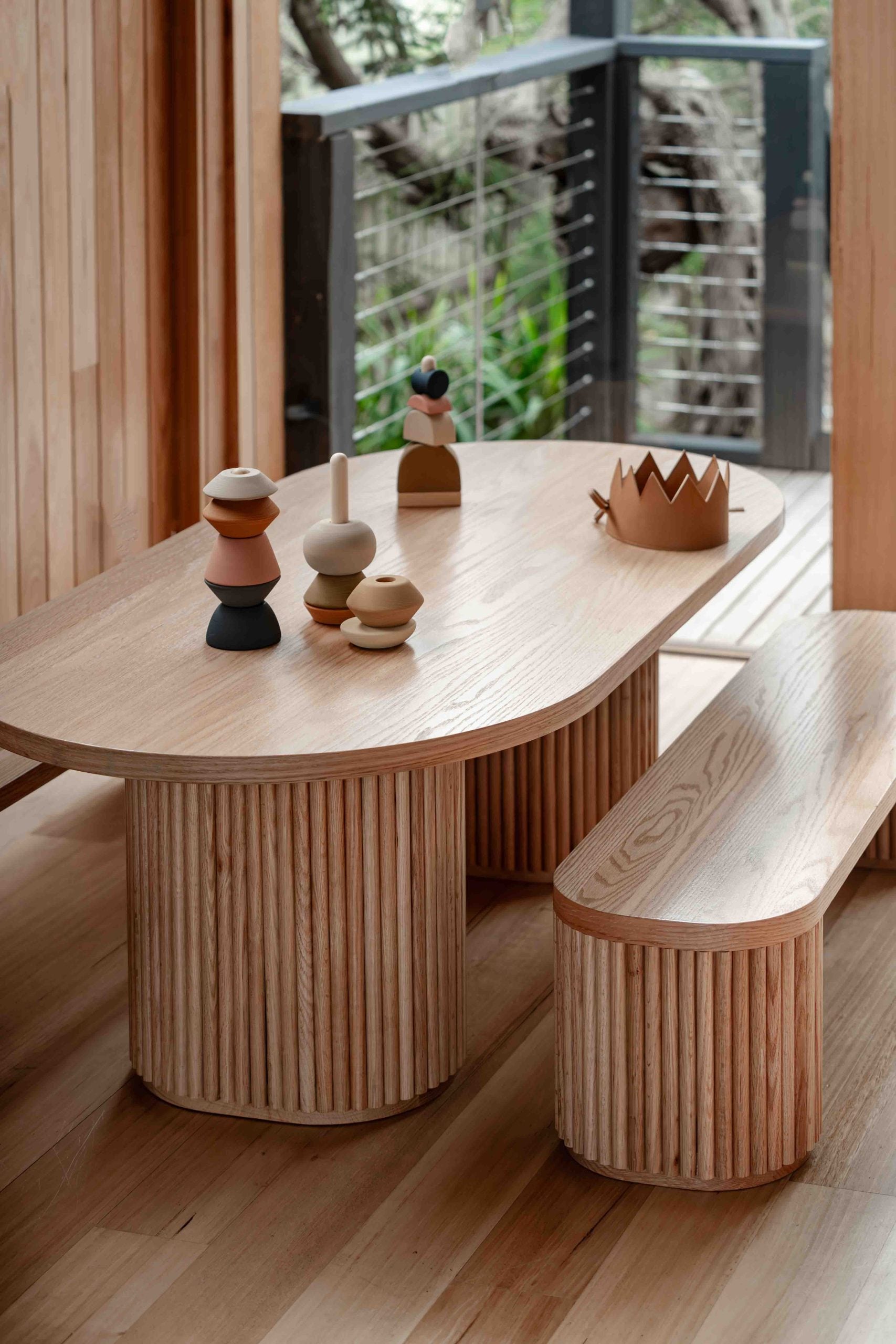 Fluted Bench – Solid European Oak