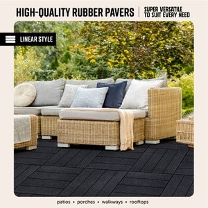 PLAYSAFER Linear Interlocking Rubber Paver Tile