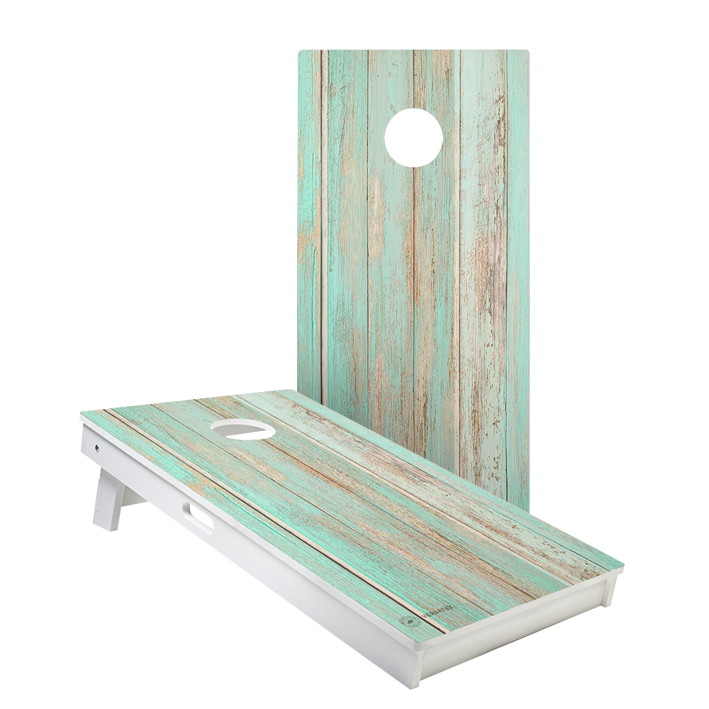 Teal Beach Wood Versatex All Weather Cornhole Boards