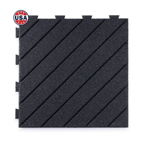 PLAYSAFER Slatted Interlocking Rubber Paver Tile
