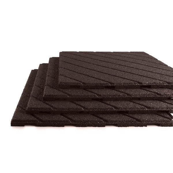 PLAYSAFER Slatted Interlocking Rubber Paver Tile