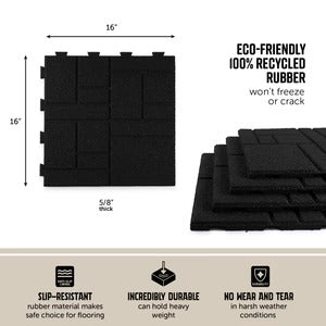 PLAYSAFER SquareScape Interlocking Rubber Paver Tile