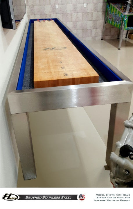 Hudson Brushed Stainless Steel Shuffleboard Table 9'-22' w/Custom Finish Options