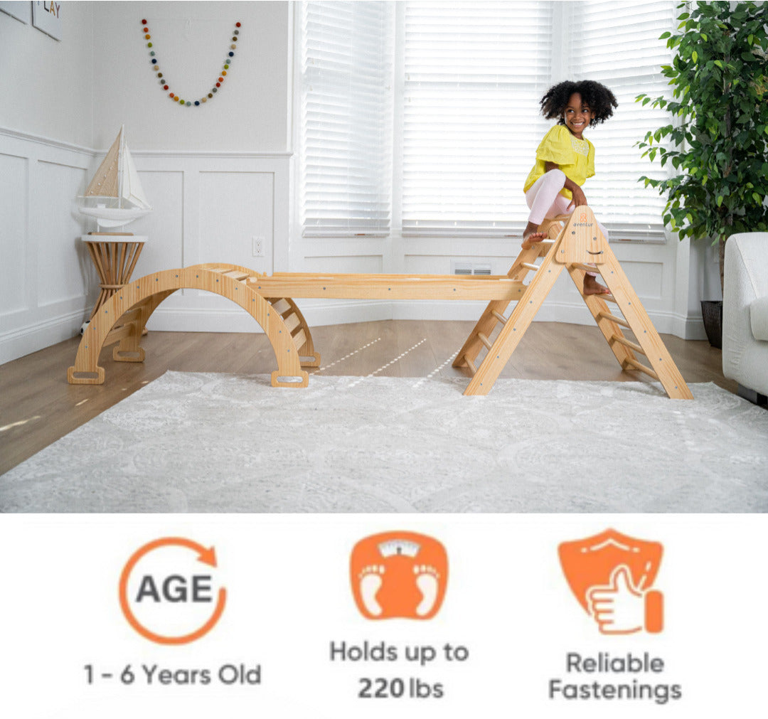 Hazel | Pikler Triangle, Slide & Rocker Set