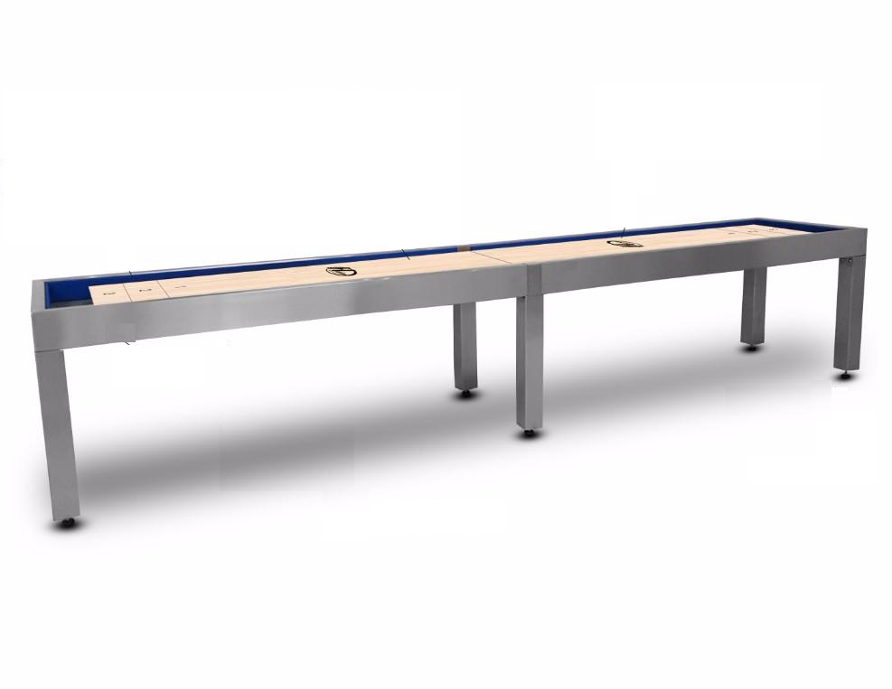 Hudson Brushed Stainless Steel Shuffleboard Table 9'-22' w/Custom Finish Options
