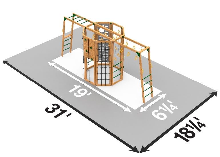 Backyard Playset with Cliff-Hanger| Silver, 15 Activities